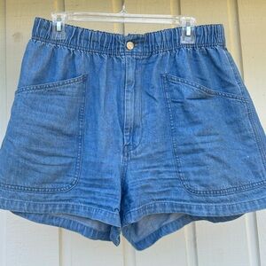 Madewell Elastic Waist High Rise Cotton Shorts - 30
